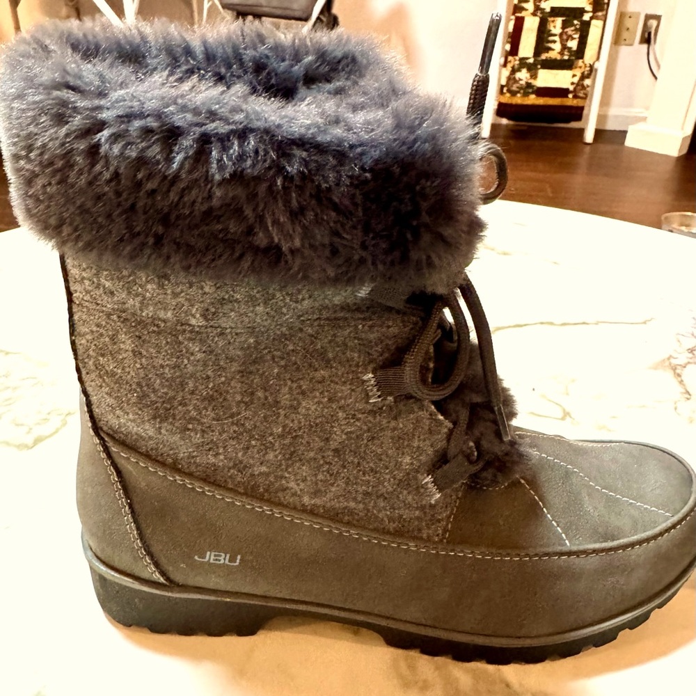 JBU Women’s Boots - Gray with Fur - Nearly New - Size 8M - Picture 5 of 11